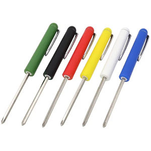 2 in 1 promosyon cep kalem tipi Mini düz tornavida özel Phillips tornavida ile geri dönüşümlü bıçak - Product Image 4