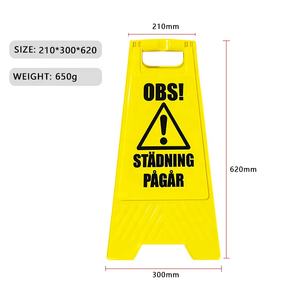 Mini sarı plastik bir şekil dikkat ıslak zemin uyarı levhası kurulu - Product Image 6