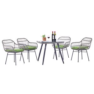 Ensembles <span class=keywords><strong>de</strong></span> <span class=keywords><strong>jardin</strong></span> modernes Chaises en rotin d'extérieur pour table <span class=keywords><strong>Chaise</strong></span> empilable Meubles <span class=keywords><strong>de</strong></span> <span class=keywords><strong>jardin</strong></span> d'extérieur Noir et blanc - Product Image 4