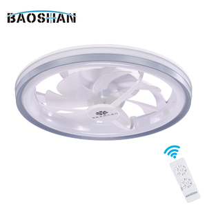 Ventilateur de plafond LED pour chambre à coucher, petit format, 7 pales, 12 pouces, étanche IPX0, faible bruit, type de montage flash, ABS, avec lumière W25027 Fa - Product Image 1