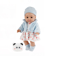 Geschenkset für Kinder Vollvinyl-Babypuppe Niedliche Neugeborenen-Puppe mit Mütze und Kleidung Rollenspielzeug mit Plüschtasche