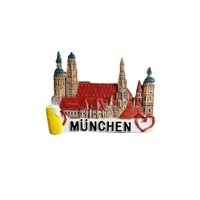 Souvenirs touristiques de Munich, Allemagne, aimants de réfrigérateur magnétiques tridimensionnels, fabricant de décorations pour la maison, vente en gros en stock