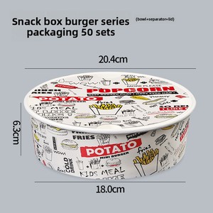 バーガーシリーズ使い捨て耐油紙製包装箱（ハンバーガー、フライドチキン、フライドポテト、ポップコーン用）-卸売 - Product Image 6
