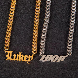 Collar de cadena cubana de 8MM de espesor, collar de acero inoxidable con nombre personalizado para colgante de hip hop, novedad - Product Image 6