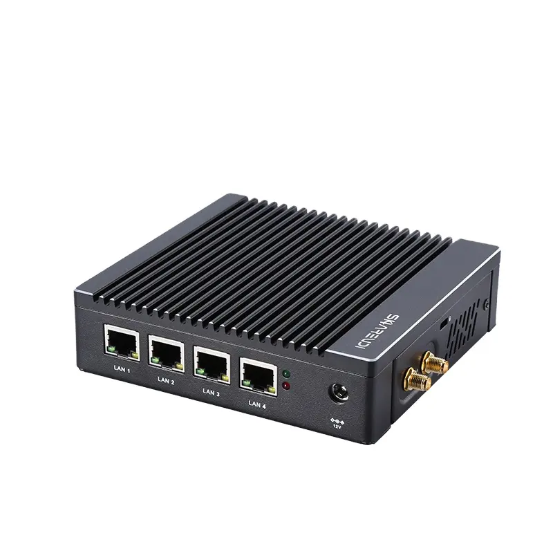 Fanless Embedded Mini Computer Ddr3 Vpn Server Met 4 * Lan Poort 1 * Vga 1 * HD-MI Router Pfsense Firewall Pc