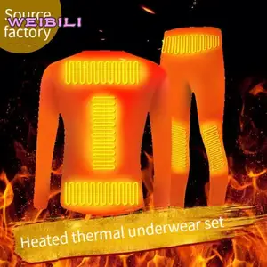 Heating Thermal Underwear Set For Men Women,usb Electric Heated Underwear  Base Layer Top And Bottom Long Johns Set