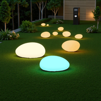 Lampes de jardin LED à 16 couleurs changeantes avec télécommande, pierres lumineuses de luxe en plastique pour patio, pelouse et aménagement paysager
