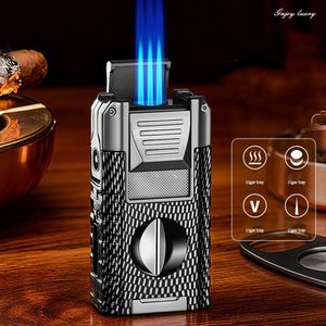 Outil à cigare tout-en-un tendance Briquet au <span class=keywords><strong>butane</strong></span> avec coupe-cigare en forme de V - Product Image 2