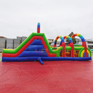 Parcours d'obstacles gonflable géant, château gonflable arc-en-ciel pour adultes - Product Image 3