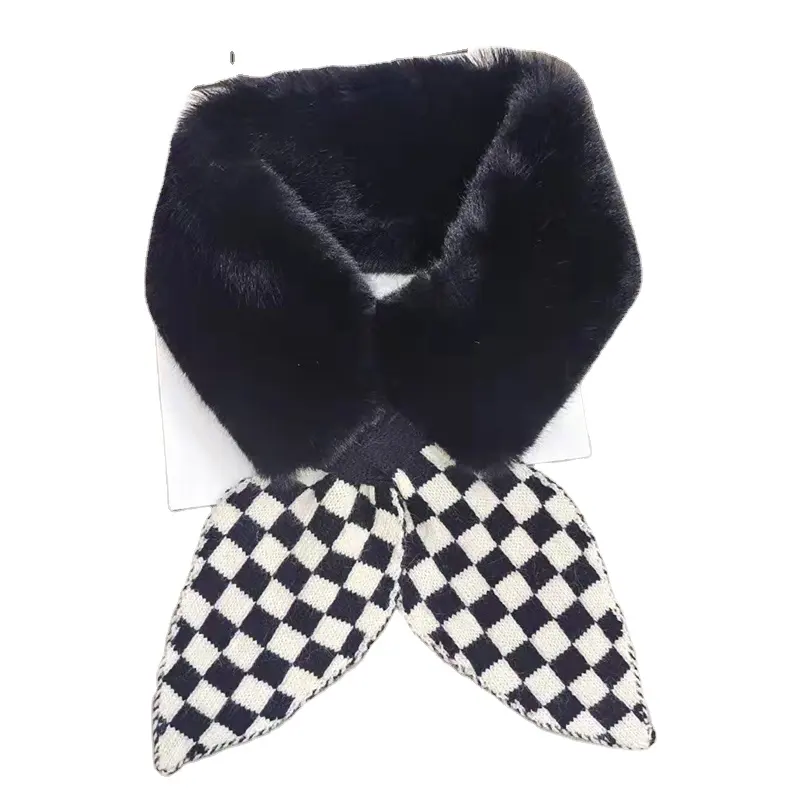 Hot Sale High Quality winter luxury plush scarf checked warm hijabs beautiful soft scarf