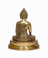 Statuette de Bouddha moderne en laiton, artisanale, en métal, pour la décoration de la maison, la méditation, un cadeau spirituel d'anniversaire