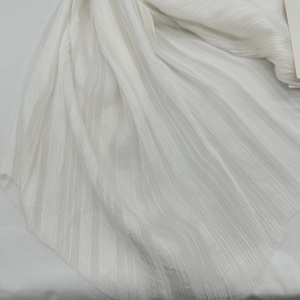 100% Viscose crêpe Organza froissé tissu doux brillant uni teint séchage rapide construit trame daim unisexe haute intensité - Product Image 2
