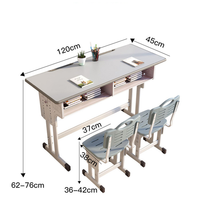 Mobilier scolaire moderne à hauteur réglable et à deux places Chaises de table de classe pour chambre à coucher, salon, maison et bureau Ensembles scolaires