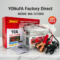 Chargeur de batterie intelligent YONGFA 12V 10A avec écran LCD numérique MA-1210DS QC2.0 AC/DC électrique