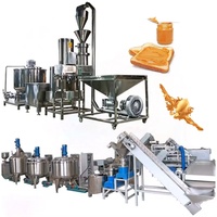 Ligne de production de pâte d'arachide entièrement automatique de grande capacité (300-2000 kg/h) avec moulin colloïdal et réservoir de mélange, machine à fabriquer du beurre d'arachide