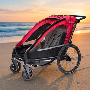 Remolque de Bicicleta para Niños de Aleación de Aluminio con Capacidad de Carga de 35 kg y Suspensión Independiente para Aventuras al Aire Libre - Product Image 1
