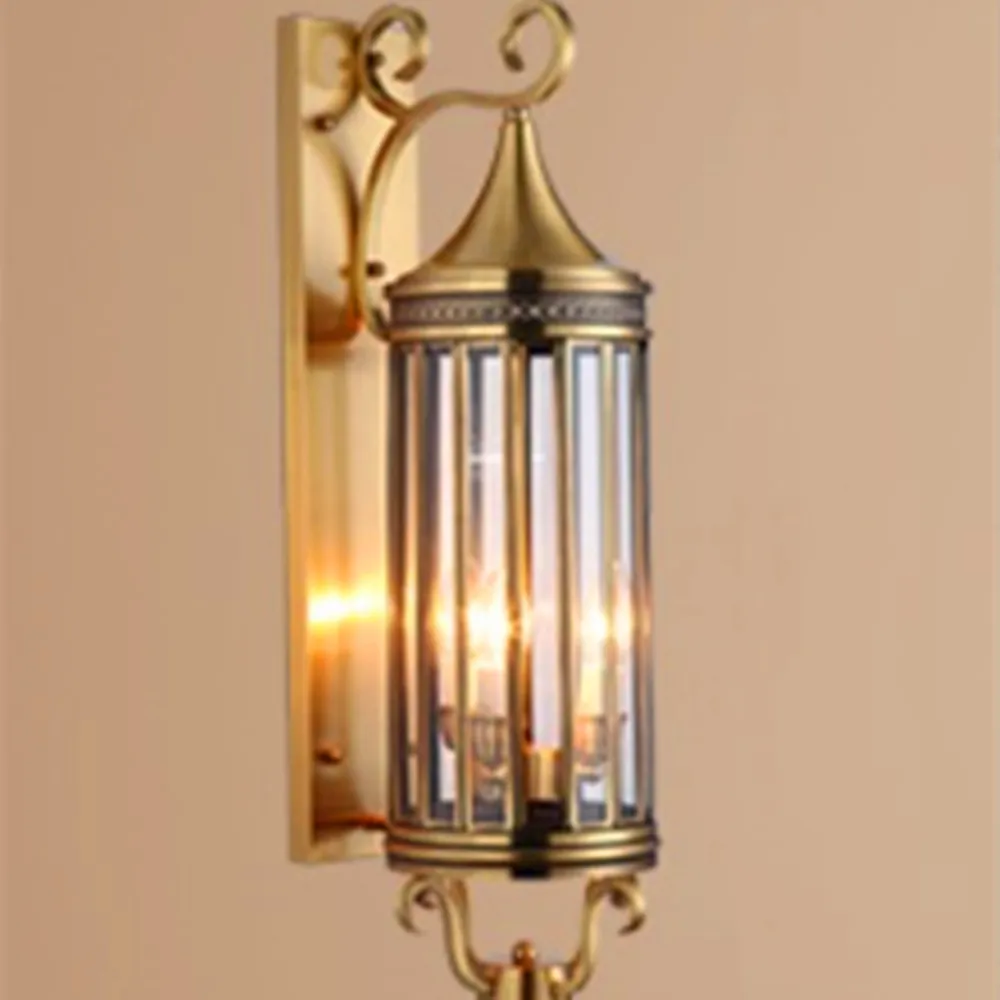E26 E27 villa vintage wall lighting copper wholesale price outdoor wall brass waterproof garden wall lamp light