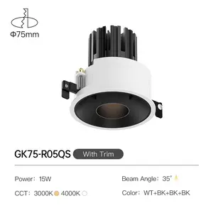 XRZLux ETL Ceiling Spotlight Adjustable Round Recessed Dimmable LED Ceiling Down Light 15W LED COB Downlight For Home Hotel