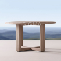 Table à manger en teck massif haut de gamme imperméable 2026 - Design contemporain haut de gamme pour la maison/le bureau/le restaurant