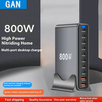 Adaptateur de chargeur de bureau 800W 10 ports USB GaN à charge rapide 2A 8C QC PD4.0 Station de chargeur rapide 140W pour tablette portable PD 3.0