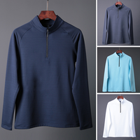 Veste polaire quart de fermeture éclair directe d'usine motif solide avec logo de broderie saison d'automne technique teint uni