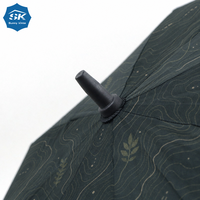 Parapluie de golf de haute qualité avec impression de contour de montagne, tige robuste pour l'aventure en plein air