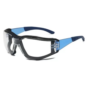 Lunettes de sécurité PC Blue Temple anti-rayures, anti-buée, EN166, avec joint en mousse amovible, pour le travail - Product Image 1