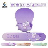 Tapis de souris en gel violet à dégradé, design de dessin animé, antidérapant, avec repose-poignet en gel personnalisable, en stock pour usine et bureau