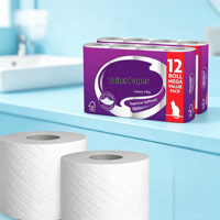 Papier toilette en gros, écologique, doux et respectueux de la peau, non toxique, compatible avec les fosses septiques, en pâte de bois vierge