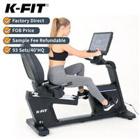Vélo semi-allongé électromagnétique K-FIT K2 à faible impact pour la rééducation, équipement de fitness commercial pour salle de sport