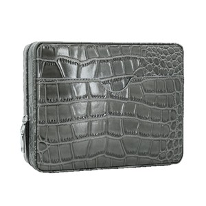 8 cigarros viaje cigarro <span class=keywords><strong>Caddy</strong></span> humidificador portátil higrómetro cuero gris cedro madera cigarro humidificador regalo para hombres - Product Image 4