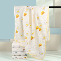Serviette de bain extra-large en coton pur haute densité à séchage rapide, motif dessin animé, emballage en filet, 100x150cm, 6 couches, pour salle de bain
