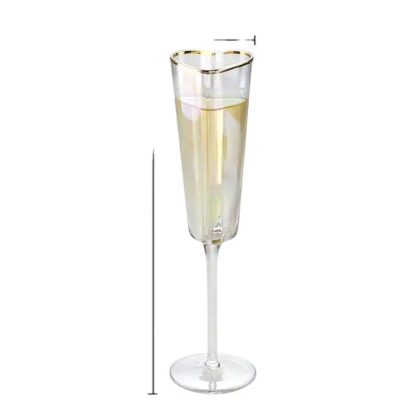 手吹き最高品質のクラフトギフトハート型赤ワイングラス鉛フリークリスタルワイングラスカップゴブレットワイングラス結婚式用