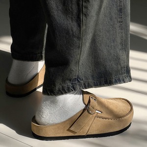 Mocassins d'été respirants pour hommes 2026 à semelles épaisses et talons rehaussés, en cuir de vachette marron, sandales décontractées - Product Image 4