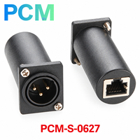 Adaptateur XLR mâle 3 broches vers RJ45 femelle type D pour montage sur panneau CAT5e STP pour éclairage de scène DMX512, contrôle audio AV, console de son, rack