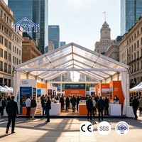Tente d'exposition robuste à structure en aluminium, imperméable, pour salons professionnels en extérieur, avec parois latérales amovibles