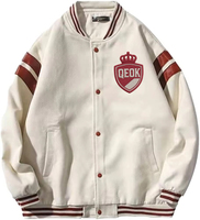 Veste de baseball unisexe avec logo brodé en chenille sur mesure, taille plus
