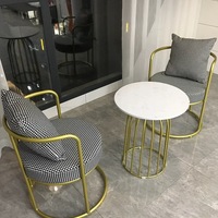 Trois pièces petit canapé extérieur chaise thé Table ensemble Nail Art Restaurant chaises pour hôtel salon métal pour balcon loisirs
