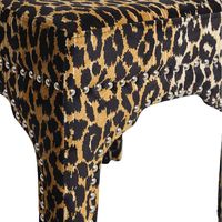 Tabouret imprimé léopard Nailhead Tabouret design moderne pour chambre salon