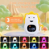 Jam Alarm Digital Unicorn anak-anak, jam pintar Alarm matahari terbit dengan lampu malam anak-anak, Jam Alarm LED hewan
