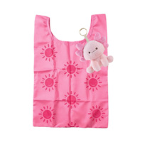 Sac de courses pliable écologique avec porte-clés Vache des Highlands, personnalisable OEM, en peluche, pochette animale avec fermeture éclair