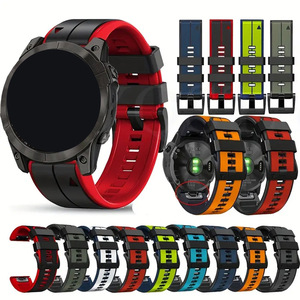 Correa de Reloj de Silicona de Doble Color de Liberación Rápida Upro para Garmin Fenix 8 7 6 5 22mm 26mm, Correa Deportiva Transpirable - Product Image 1