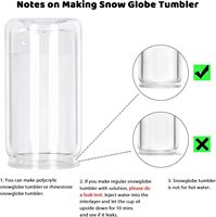JIN PENG Gobelet double paroi 16oz effet boule à neige avec couvercle et paille, en plastique pré-percé pour paillettes, cadeau DIY pour fêtes, voyages, bureau