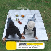 Tapis de pique-nique rectangulaire pliable, imperméable, en PVC et film d'aluminium, double face, isolant thermique, anti-humidité, pour l'extérieur