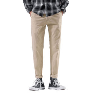 Pantaloni Chino Skinny Casual nuovo prodotto tessuto di cotone Logo personalizzato da <span class=keywords><strong>uomo</strong></span> produttore pantaloni a matita primaverili lavorati a maglia leggeri <span class=keywords><strong>Chinos</strong></span> - Product Image 3