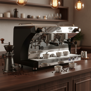 เครื่องชงกาแฟเชิงพาณิชย์, แบบสองหัวชงสไตล์อิตาลี พร้อมหม้อต้มหลายใบสำหรับร้านชานม, เครื่องขนาดใหญ่แบบสองหม้อต้มสำหรับธุรกิจ - Product Image 1