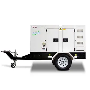 Gerador diesel silencioso para reboque, gerador portátil 60hz 30kva 24kw por motor de cunmin, fácil de mover