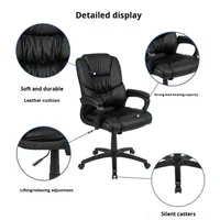 Fauteuil de bureau pivotant unisexe en PVC confortable pour la maison, le bureau, les réunions, le personnel, avec réglage en hauteur, modèle 718, idéal pour salon, chambre et extérieur.