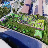 Parc de jeux gonflables commercial clé en main, fabrication sur mesure pour parc d'attractions extérieur