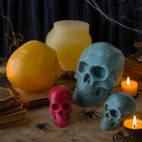 J10-208 Halloween crâne aromathérapie bougie moule bricolage Rose fleur crâne Silicone moules pour savon et gâteau goutte à goutte colle inclus